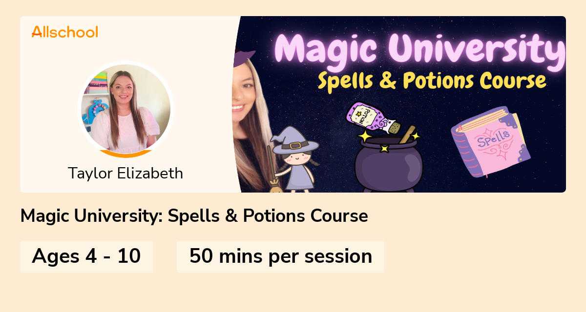 Magic University Spells Potions Course Live Interative Class For Ages 4 10 Taught By 