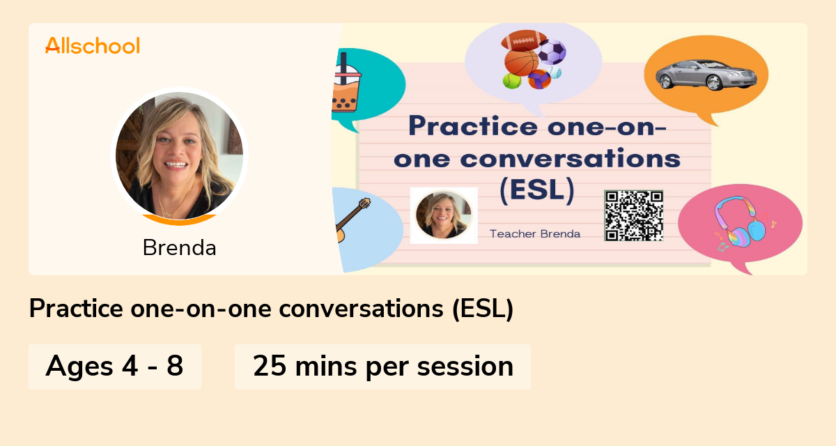 Practice oneonone conversations (ESL) Live interative class for