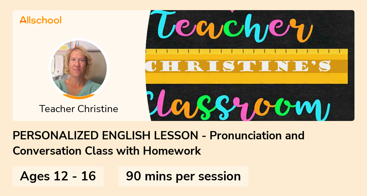 PERSONALIZED ENGLISH LESSON Pronunciation and Conversation Class with