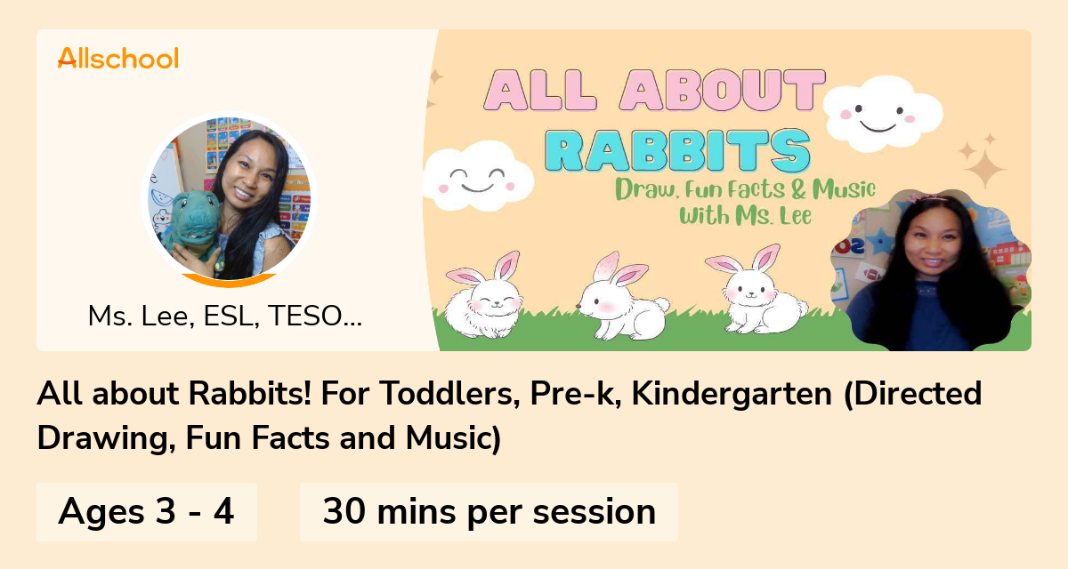 All about Rabbits! For Toddlers, Prek, Kindergarten (Directed Drawing