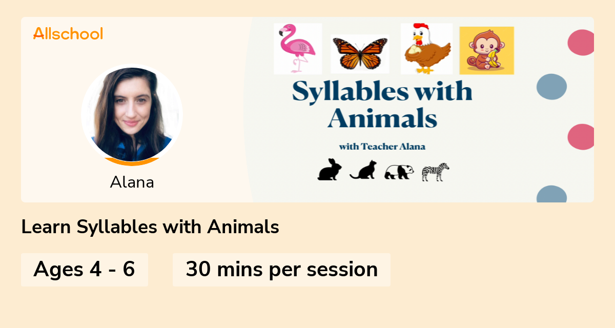 Learn Syllables With Animals 