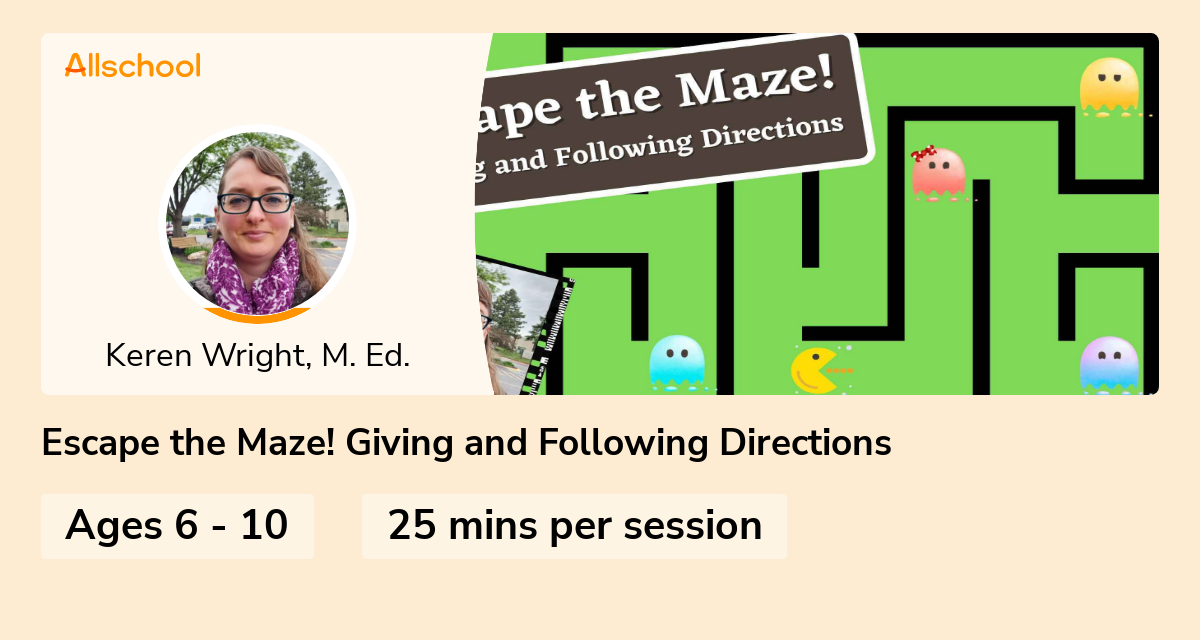 Escape the Maze! Giving and Following Directions Live interative