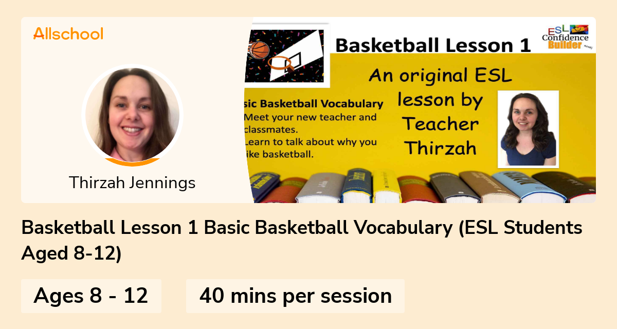 Basketball Lesson 1 Basic Basketball Vocabulary (ESL Students Aged 812