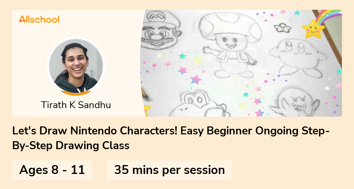 Let's Draw Nintendo Characters! Easy Beginner Ongoing StepByStep