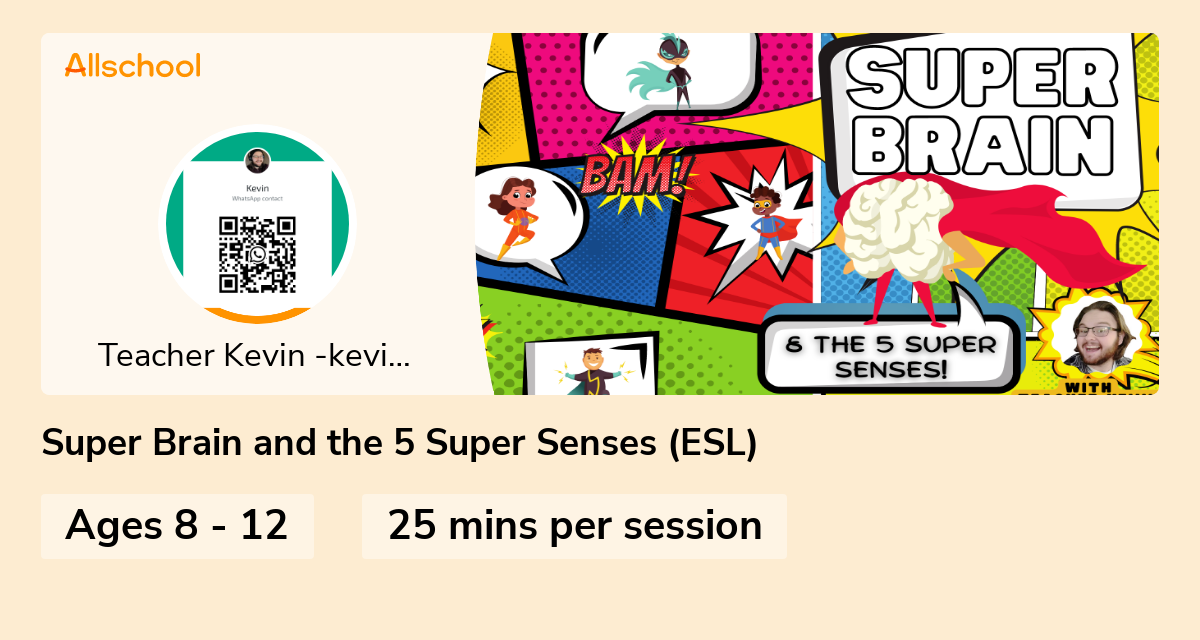 Super Brain and the 5 Super Senses (ESL) | Live interative class for ...