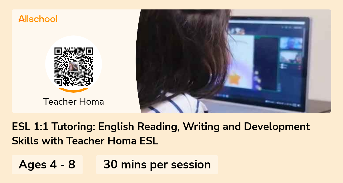 1 to 1 Tutoring English Reading, Writing and Development Skills with