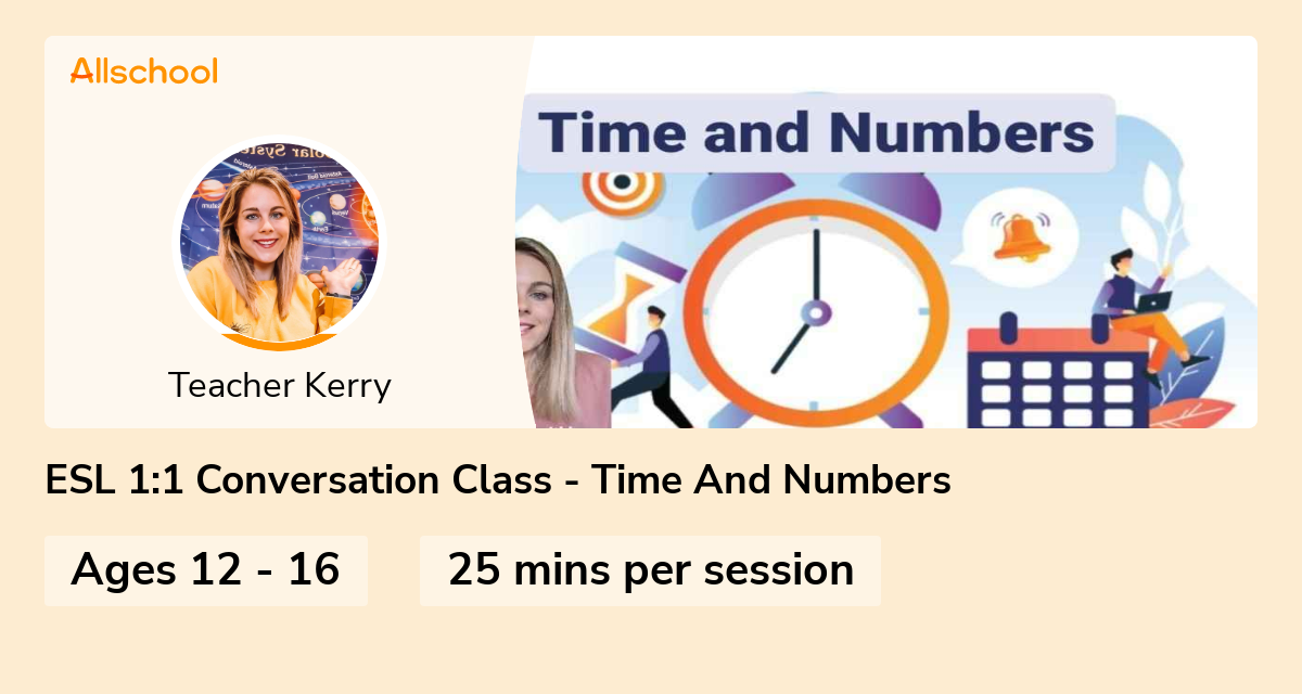 ESL 1:1 Conversation Class - Time And Numbers | Live interative class ...