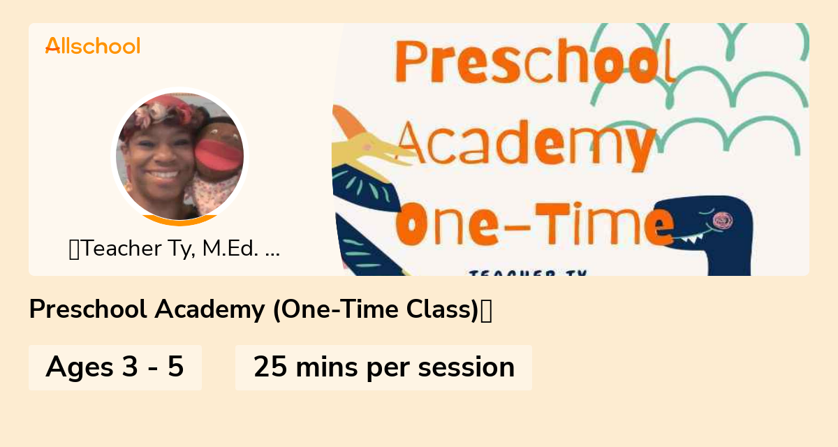 Preschool Academy (One-Time Class)ESL Friendly💓 | Live Interative Class ...