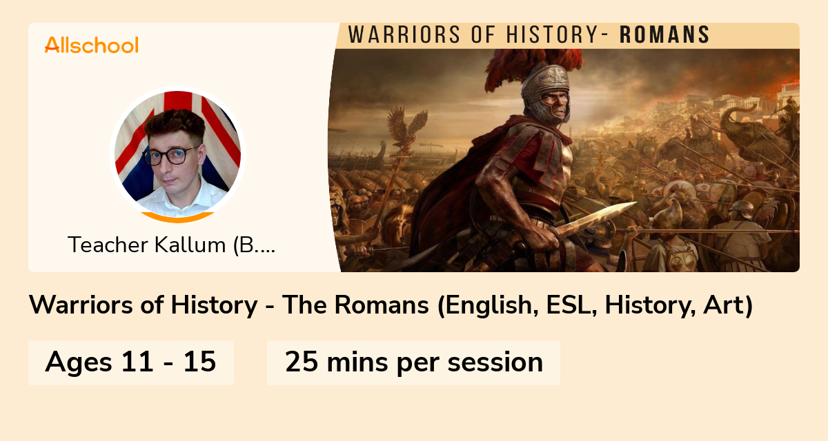 Warriors of History - The Romans (English, ESL, History, Art) | Live ...