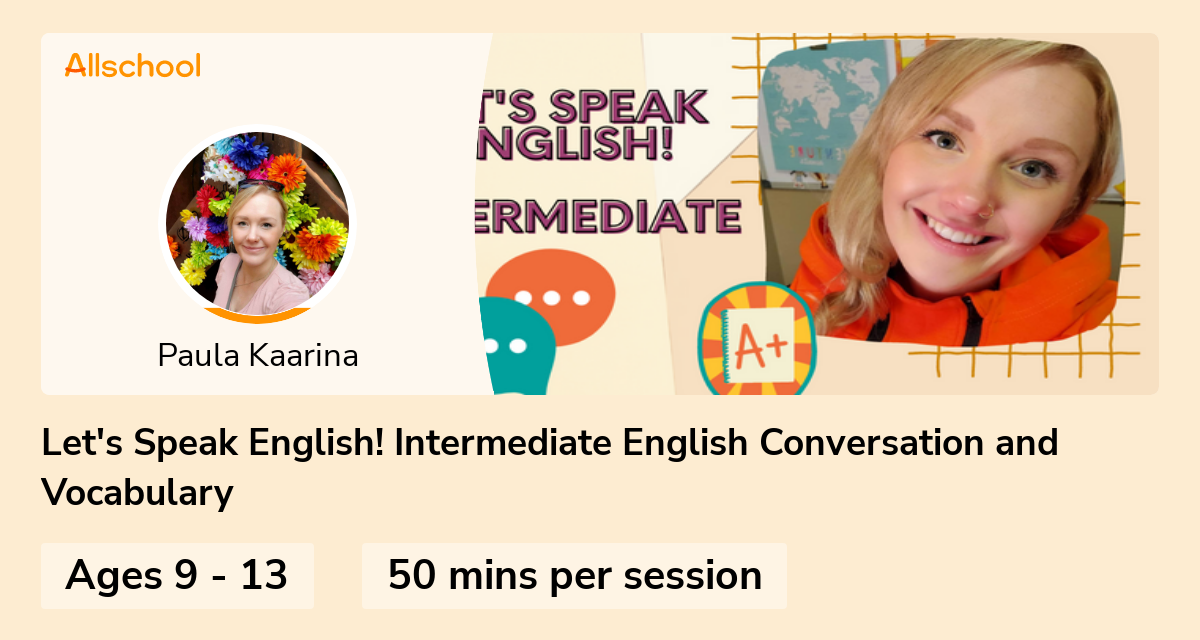Lets Speak English Intermediate English Conversation And Vocabulary Live Interative Class