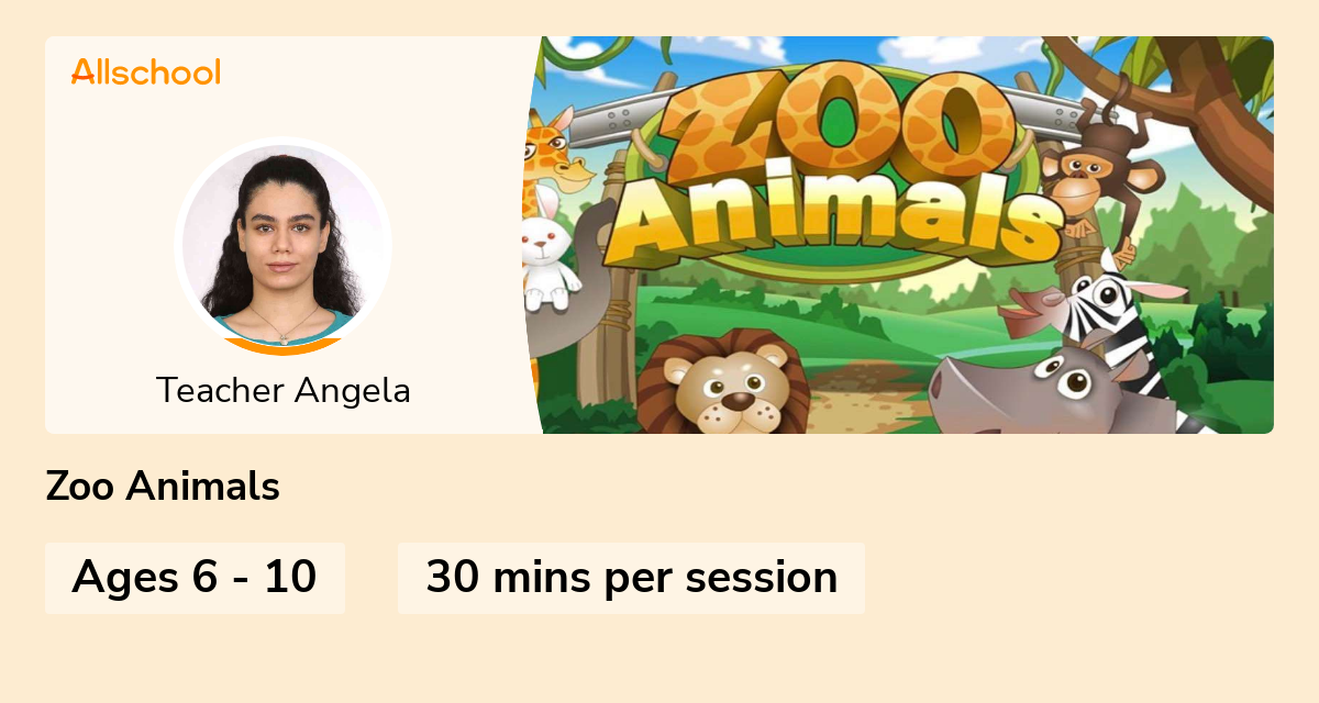 Zoo Animals Live interative class for ages 610 taught by Teacher