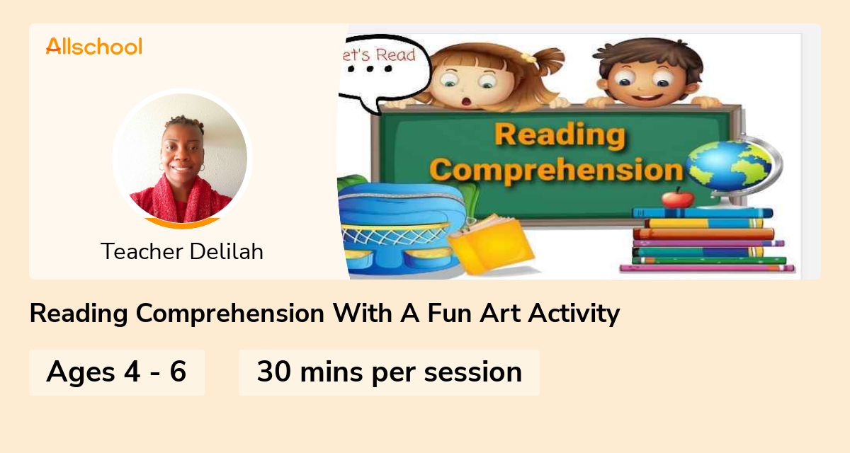 Reading Comprehension With A Fun Art Activity | Live interative class ...
