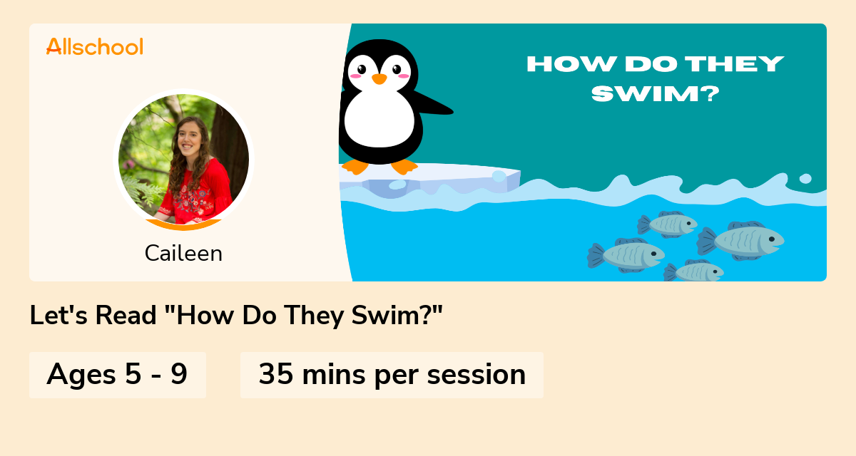 Let's Read "How Do They Swim?" Live interative class for ages 59