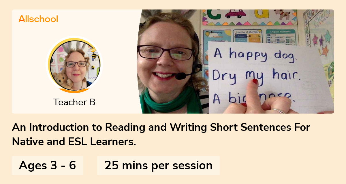 An Introduction to Reading and Writing Short Sentences For Native and ...