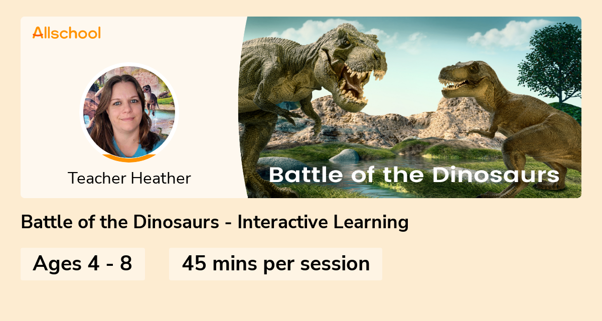 Battle Of The Dinosaurs Interactive Learning Live Interative Class For Ages 4 8 Taught By 0294