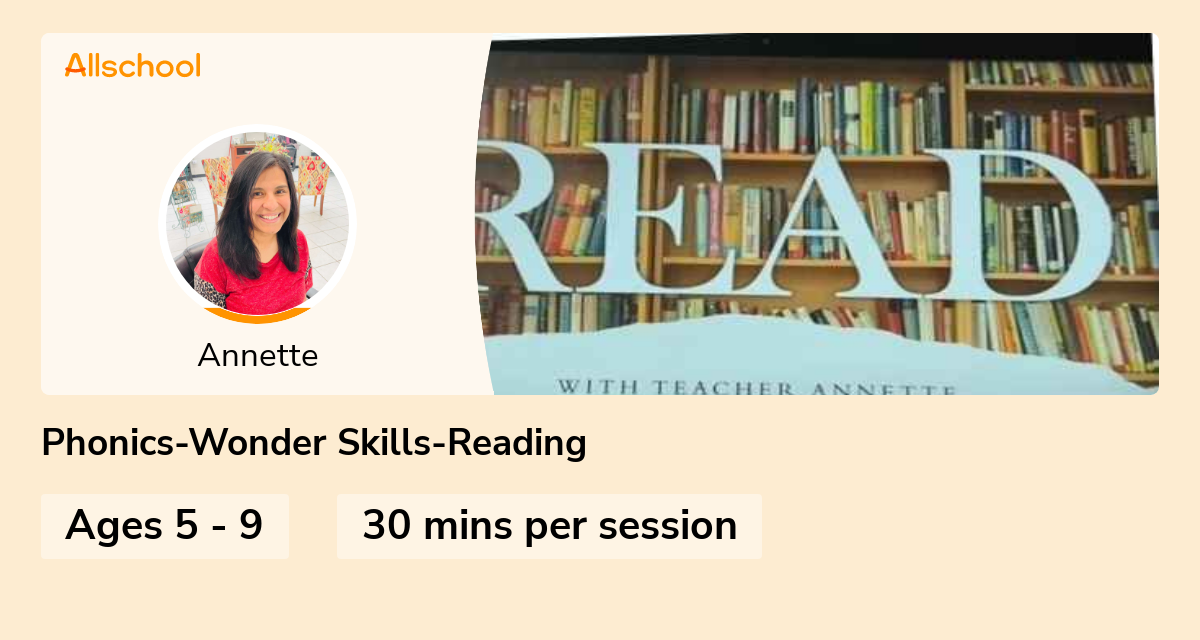 Phonics-Wonder Skills-Reading | Live interative class for ages 5-9 ...