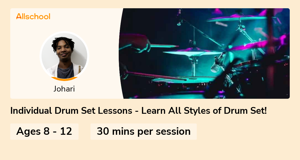 Individual Drum Set Lessons Learn All Styles of Drum Set! Live