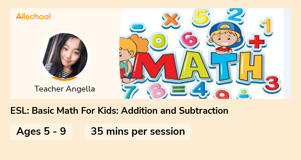 ESL Basic Math For Kids Addition and Subtraction Live interative