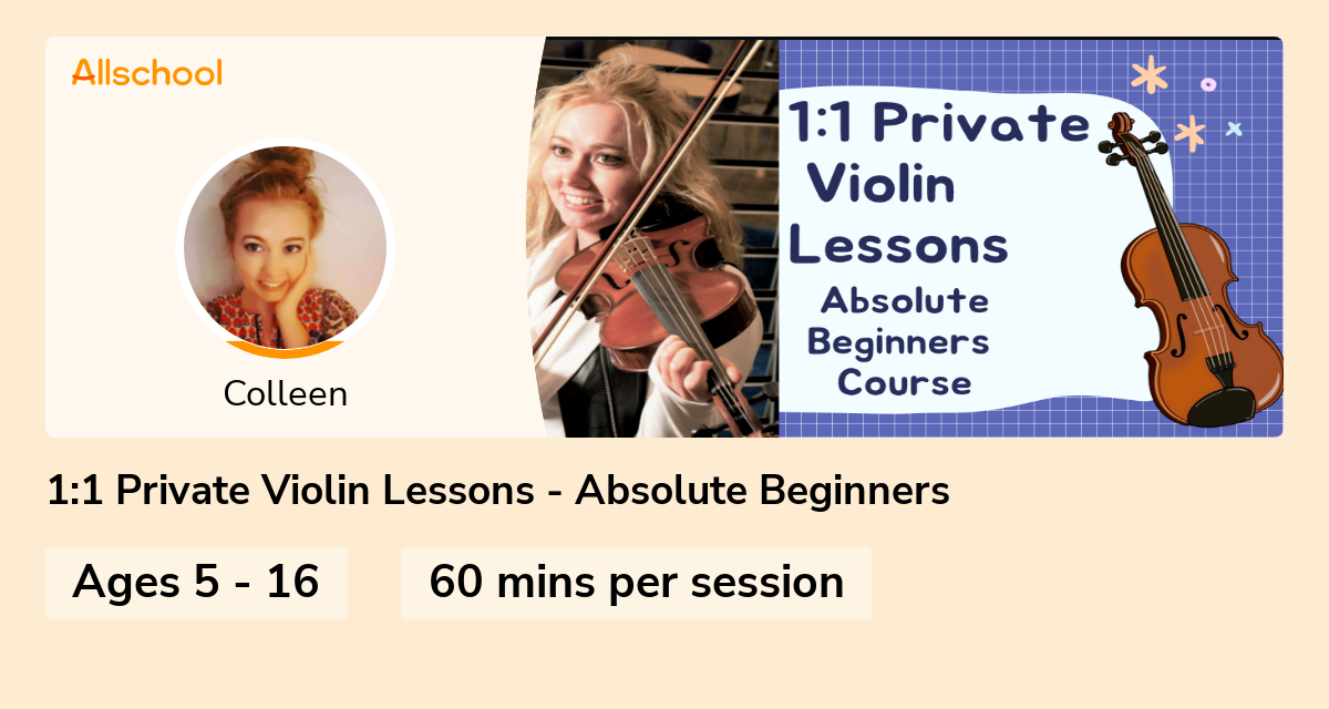 11 Private Violin Lessons Absolute Beginners Live interative class